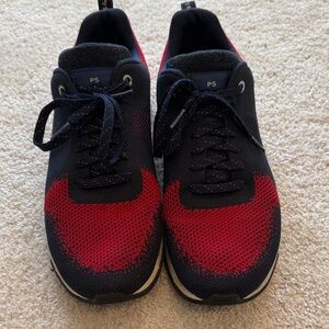 Paul Smith Men’s Navy & Red Knit Casual Sneakers